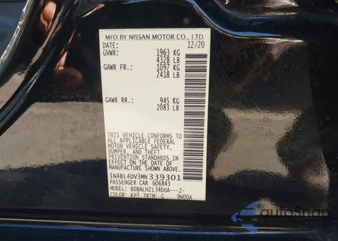 2021 Nissan Altima Sv Fwd z USA, uszkodzony, nr VIN 1N4BL4DV3MN339301